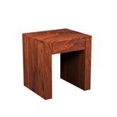 Livinn Solid Sheesham Wood Side End Table (Natural Finish)